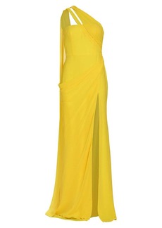 Vera Wang Hermine Draped One-Shoulder Gown