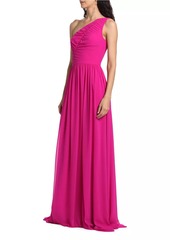 Vera Wang Verge Pleated One-Shoulder Gown