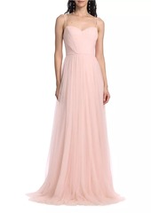 Vera Wang Vernen Sleeveless Pleated Gown