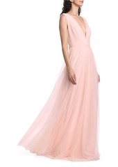 Vera Wang Vias Pleated Tulle Gown