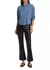 Veronica Beard Aderes Denim Long-Sleeve Shirt