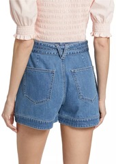 Veronica Beard Agee Denim Tie-Waist Skort