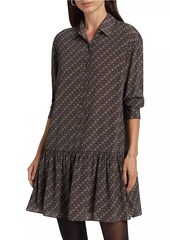 Veronica Beard Alexandra Geometric-Print Silk-Blend Shirt Dress