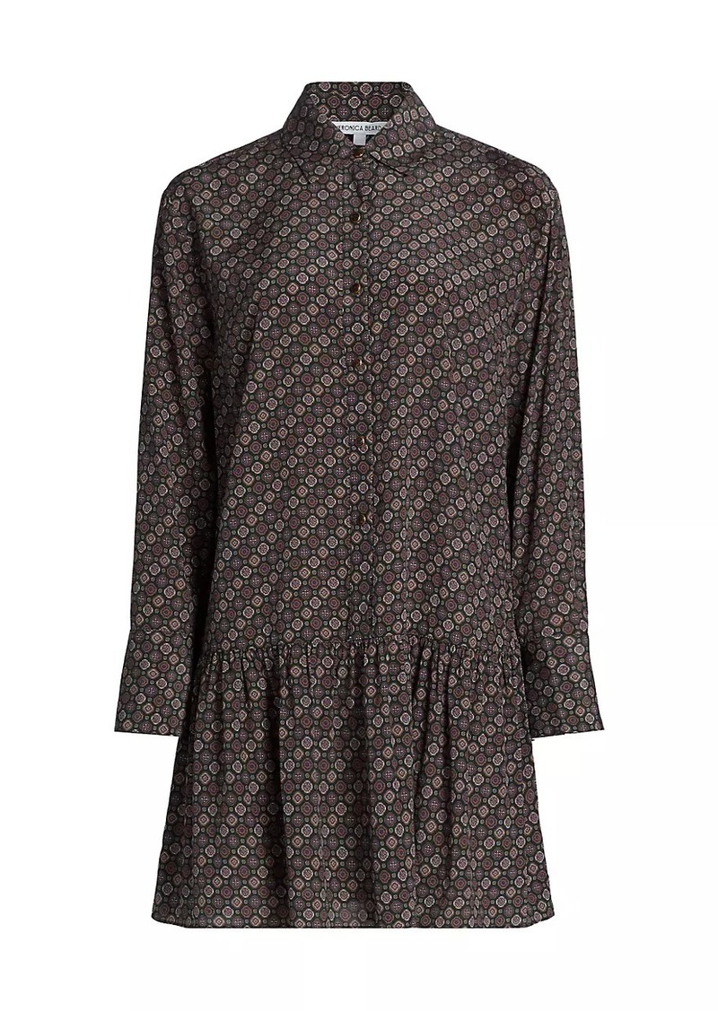 Veronica Beard Alexandra Geometric-Print Silk-Blend Shirt Dress