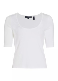 Veronica Beard Anafi Cotton-Blend Scoopneck T-Shirt