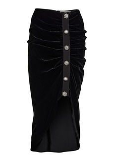Veronica Beard Ari embellished velvet midi skirt