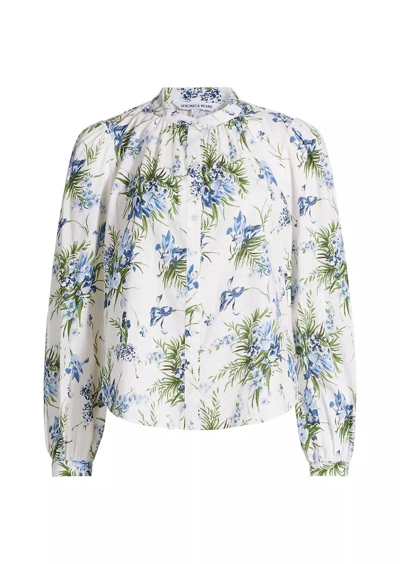 Veronica Beard Ashlynn Floral Cotton Blouse