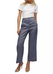 Veronica Beard Aubrie Linen-Blend Straight-Leg Pants