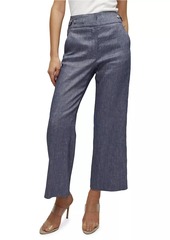 Veronica Beard Aubrie Linen-Blend Straight-Leg Pants