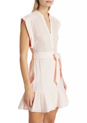 Veronica Beard Avella Striped Cotton Minidress