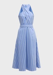 Veronica Beard Baylee Stripe Halter Midi Dress