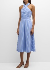 Veronica Beard Baylee Stripe Halter Midi Dress