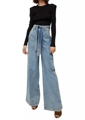 Veronica Beard Belisa Cargo Wide-Leg Jeans