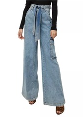 Veronica Beard Belisa Cargo Wide-Leg Jeans