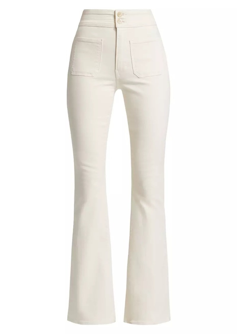 Veronica Beard Beverly Patch-Pocket Flared Jeans