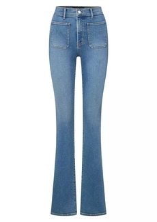 Veronica Beard Beverly Skinny Flare Patch Pocket Jeans