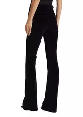 Veronica Beard Beverly Velvet Mid-Rise Boot-Cut Jeans