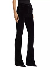 Veronica Beard Beverly Velvet Mid-Rise Boot-Cut Jeans