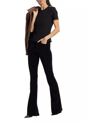 Veronica Beard Beverly Velvet Mid-Rise Boot-Cut Jeans