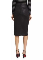 Veronica Beard Breves Coated Denim Midi-Skirt