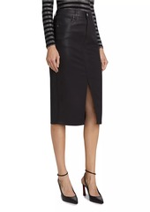 Veronica Beard Breves Coated Denim Midi-Skirt