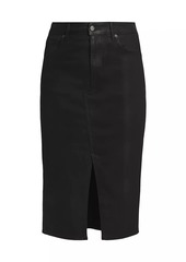 Veronica Beard Breves Coated Denim Midi-Skirt