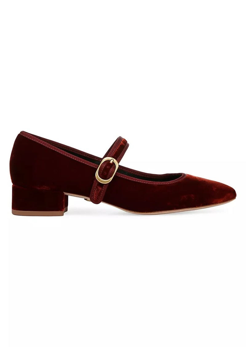 Veronica Beard Cade 25MM Velvet Mary Jane Pumps