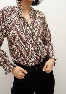 Veronica Beard Calisto Button-Down Shirt In Ecru Multi