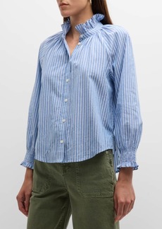 Veronica Beard Calisto Pinstripe Long-Sleeve Shirt