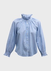 Veronica Beard Calisto Pinstripe Long-Sleeve Shirt