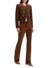 Veronica Beard Cameron Corduroy Boot-Cut Pants