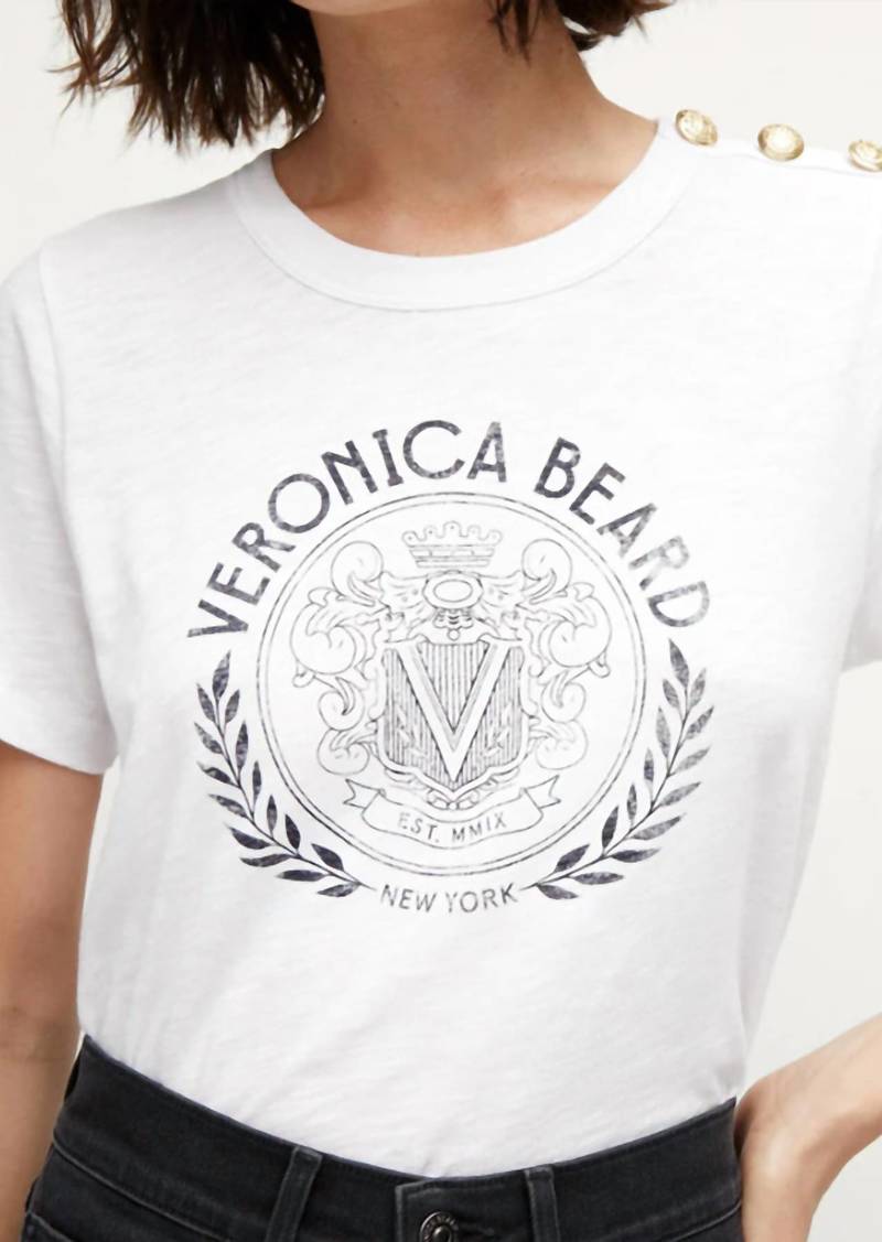 Veronica Beard Carla Logo Tee In White