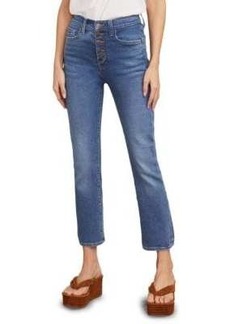 Veronica Beard Carly High-Rise Button Jeans