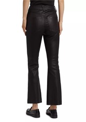 Veronica Beard Carson Leather High-Rise Ankle Flare Pants