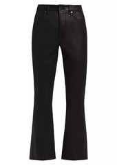 Veronica Beard Carson Leather High-Rise Ankle Flare Pants