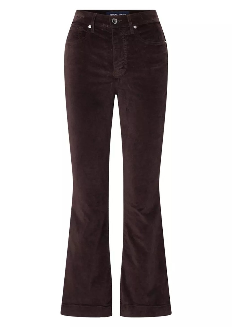 Veronica Beard Carson Velvet Ankle Flare Pants