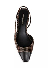 Veronica Beard Cecile 25MM Leather Cap-Toe Plaid Slingback Pumps