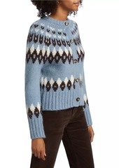 Veronica Beard Christina Fair Isle-Style Alpaca-Blend Cardigan