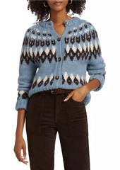 Veronica Beard Christina Fair Isle-Style Alpaca-Blend Cardigan