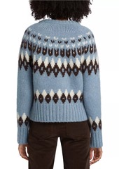 Veronica Beard Christina Fair Isle-Style Alpaca-Blend Cardigan