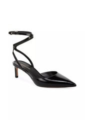 Veronica Beard Colette Leather Ankle-Wrap Pumps