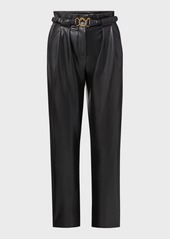 Veronica Beard Coolidge Belted Vegan Leather Pants