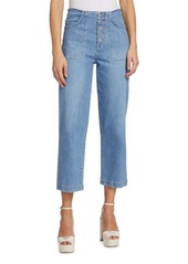 Veronica Beard Crosbie High-Rise Stretch Wide-Leg Crop Jeans