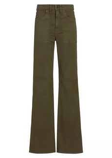 Veronica Beard Crosbie Straight-Leg Cotton-Blend Pants
