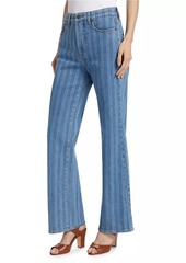 Veronica Beard Crosbie Striped Wide-Leg Jeans