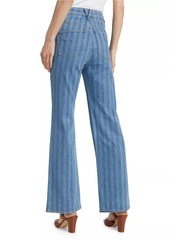 Veronica Beard Crosbie Striped Wide-Leg Jeans