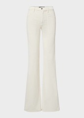 Veronica Beard Crosbie Wide-Leg Patch Pocket Corduroy Jeans