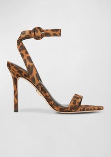 Veronica Beard Darcelle Leopard Ankle-Strap Sandals