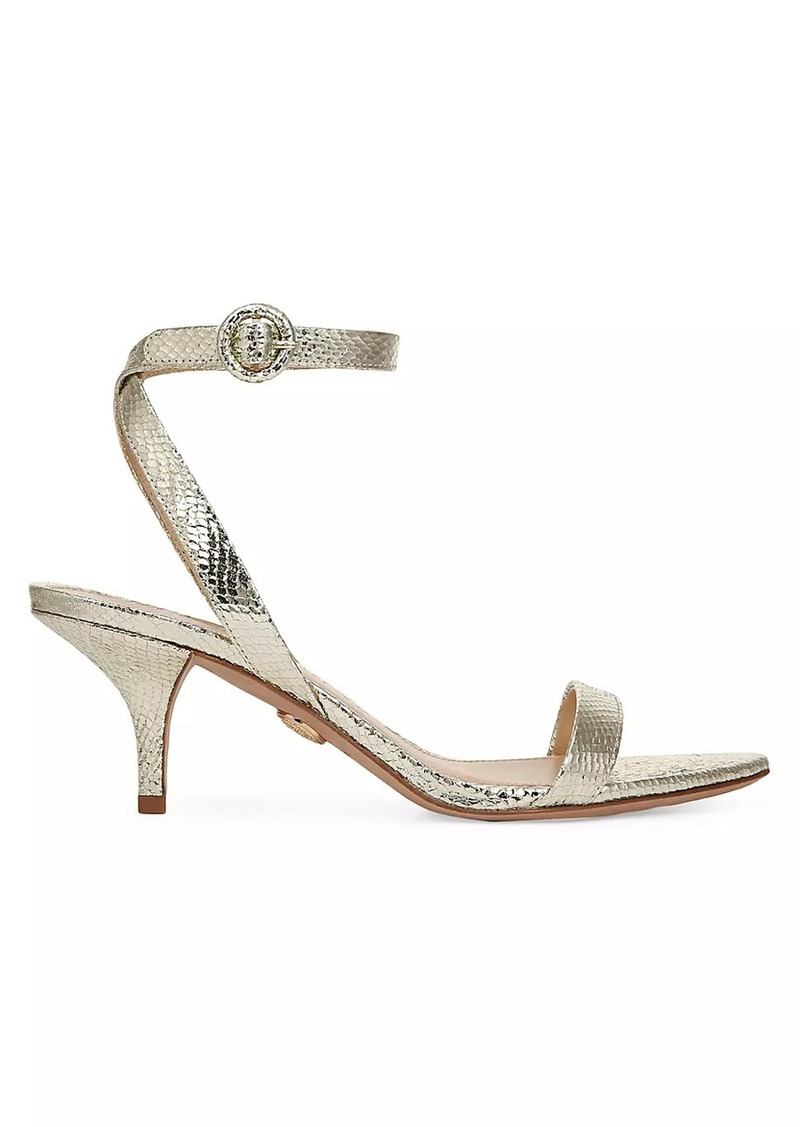 Veronica Beard Darcelle Metallic Leather Strappy Sandals