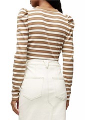 Veronica Beard Dekalb Striped Cotton-Blend T-Shirt